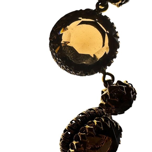 Henkel & Grosse for Dior Rootbeer Art Glass Necklace Vintage Dog Tooth Setting - Picture 9 of 12